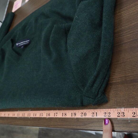 Hart Schaffner Marx Merino Wool Sweater Men XL Green Quiet Luxury Classic Preppy - Picture 13 of 16